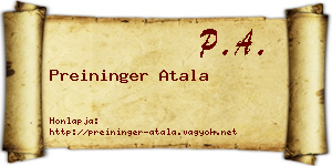Preininger Atala névjegykártya
